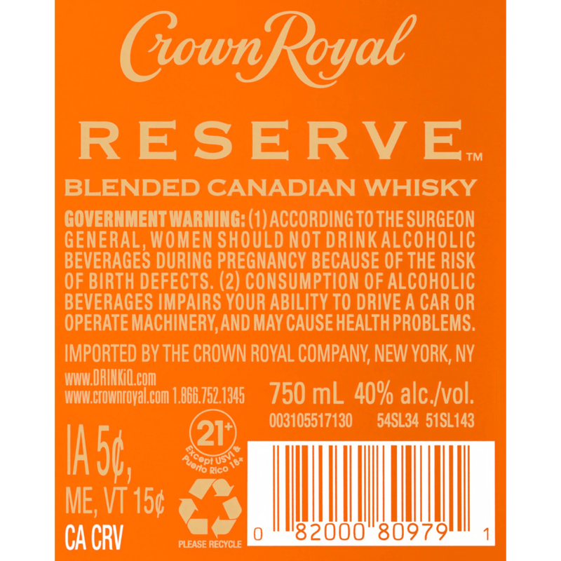 Crown Royal 12 Year Reserve 750ml Bottle