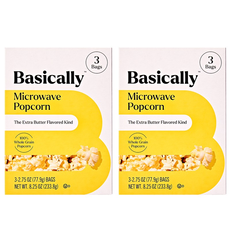 2ct Basically, 3ct Microwave Extra Butter Popcorn