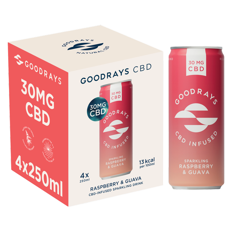 Goodrays CBD Raspberry & Guava, 4 x 250ml