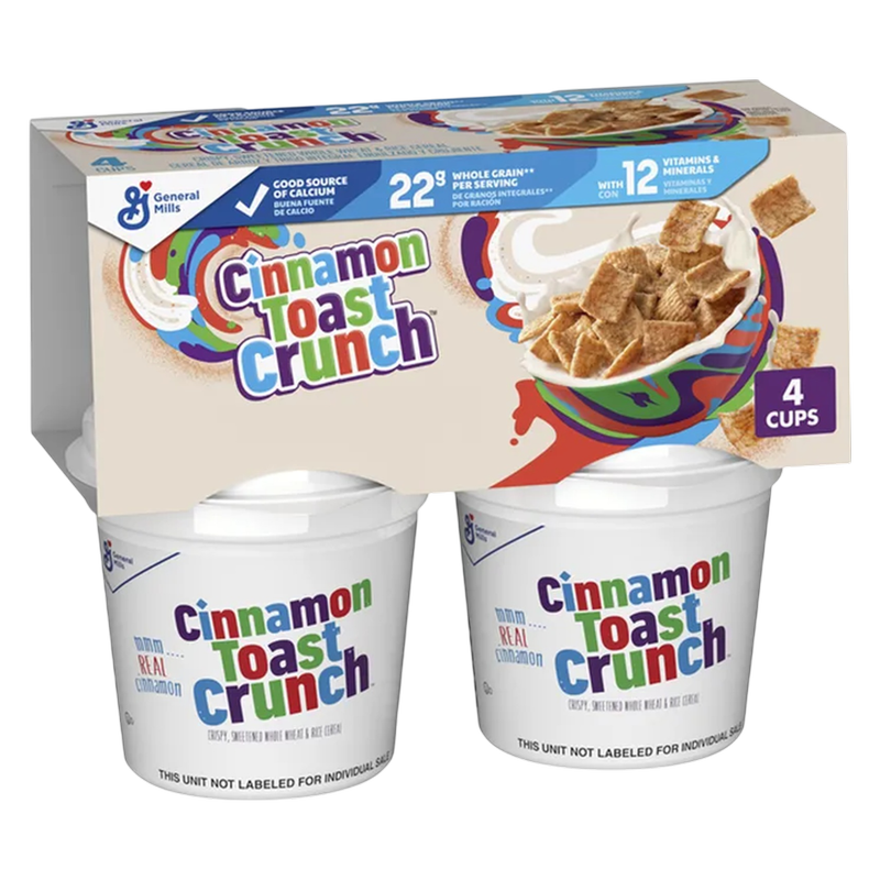 General Mills Cinnamon Toast Crunch Cereal Cup, 4-Pack