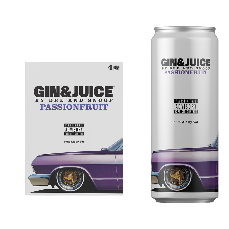 GIN & JUICE Passionfruit 4pk 355ml Can 5.9% ABV