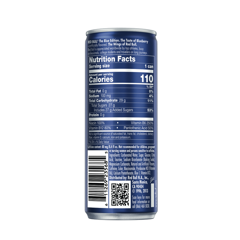 Red Bull Energy Drink, The Blue Edition, Blueberry, 8.4 Fl Oz