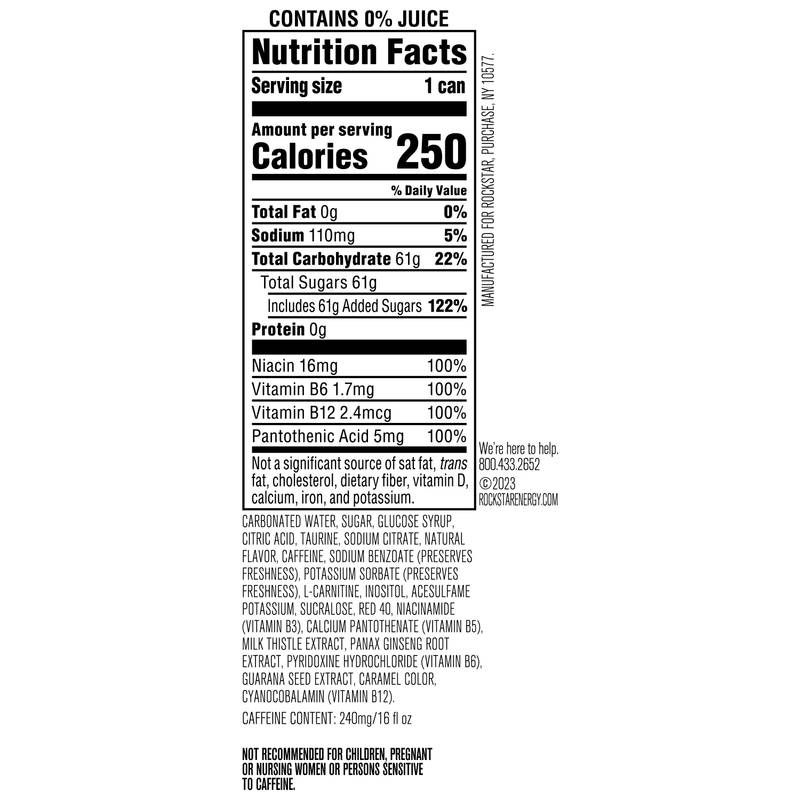Rockstar Punched Fruit Punch 4pk 16oz Can