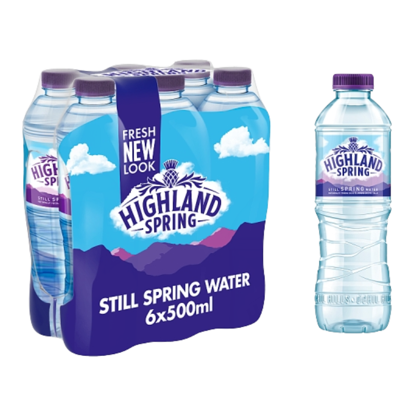 Highland Spring Still Water, 6 x 500ml