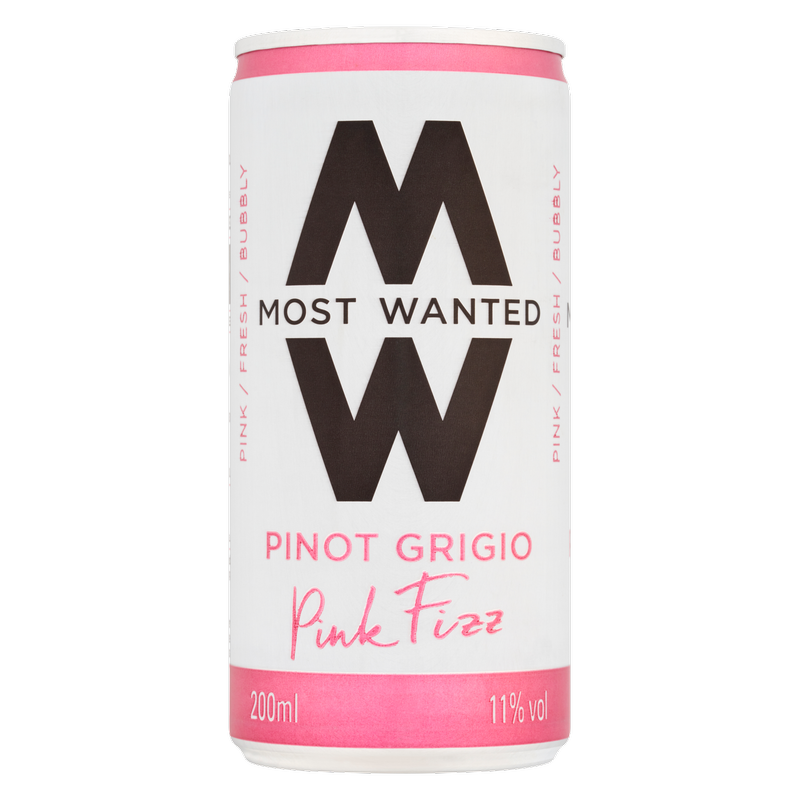 Most Wanted Pink Fizz Can Pinot Grigio Pink Fizz, 200ml