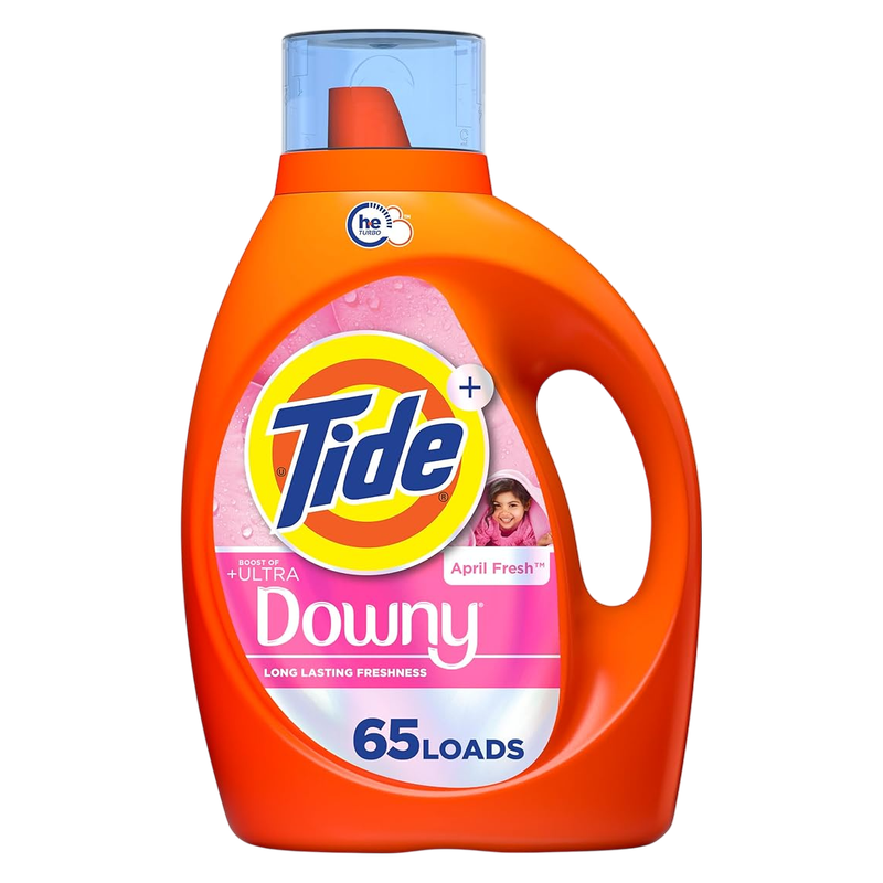 Tide Plus Boost of Ultra Downy Liquid Laundry Detergent, April Fresh Scent, 65 Loads, 92oz