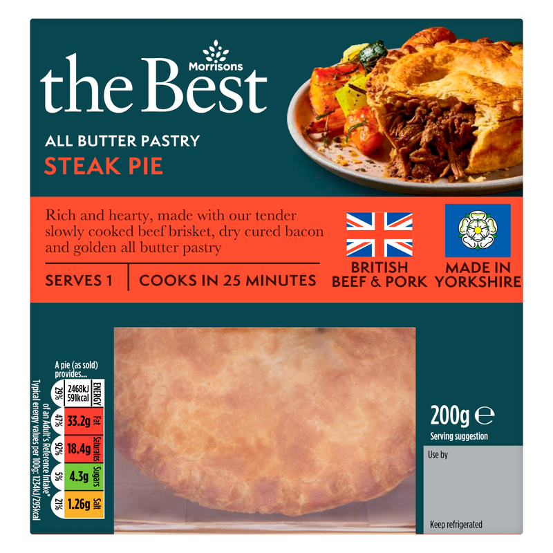 Morrisons The Best All Butter Pastry Steak Pie, 200g