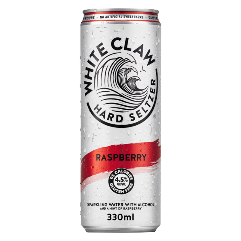 White Claw Raspberry Hard Seltzer, 330ml