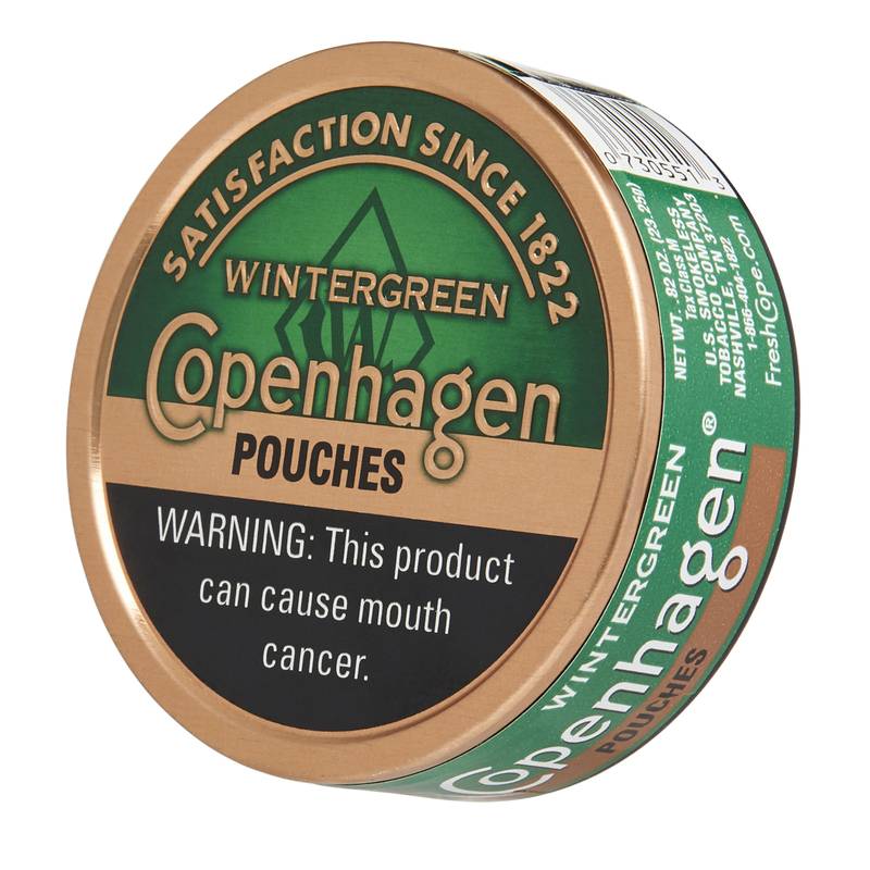 Copenhagen Wintergreen Chewing Tobacco Pouches 0.82oz