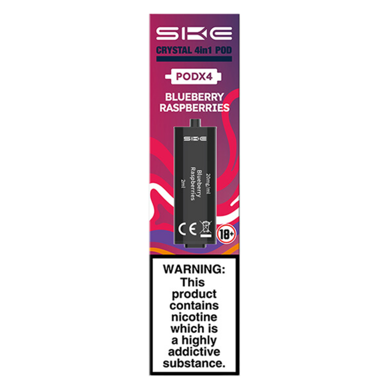 SKE Crystal Prefilled Pods Blueberry Sour Raspberry 20mg/ml, 4 x 2ml