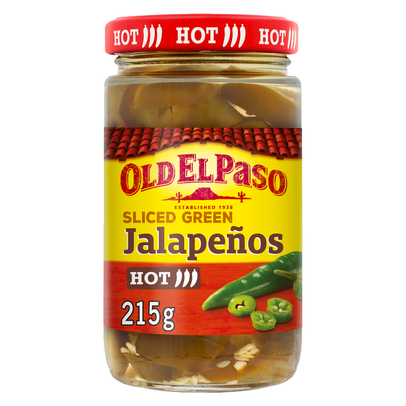 Old El Paso Sliced Green Jalapenos, 215g