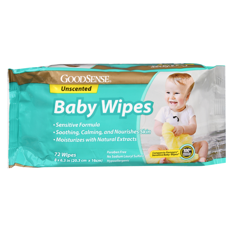 GoodSense Unscented Baby Wipes 72 Ct