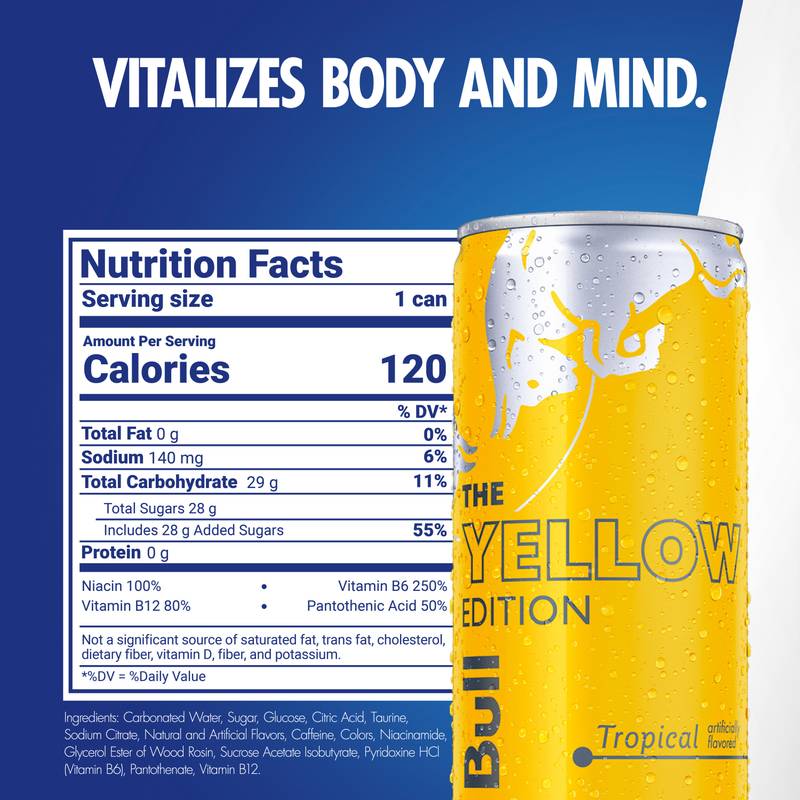 Red Bull Energy Drink The Yellow Edition Tropical 24pk 8.4oz Can