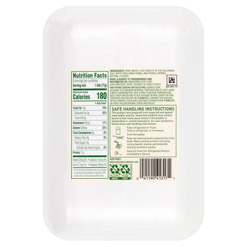 Bowl and Basket Sweet Italian Sausage - 20oz