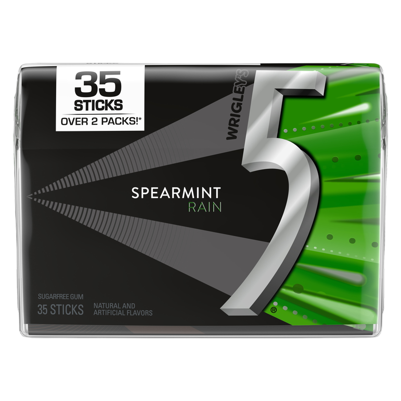 5 Gum Spearmint Rain Sugarfree, 35ct