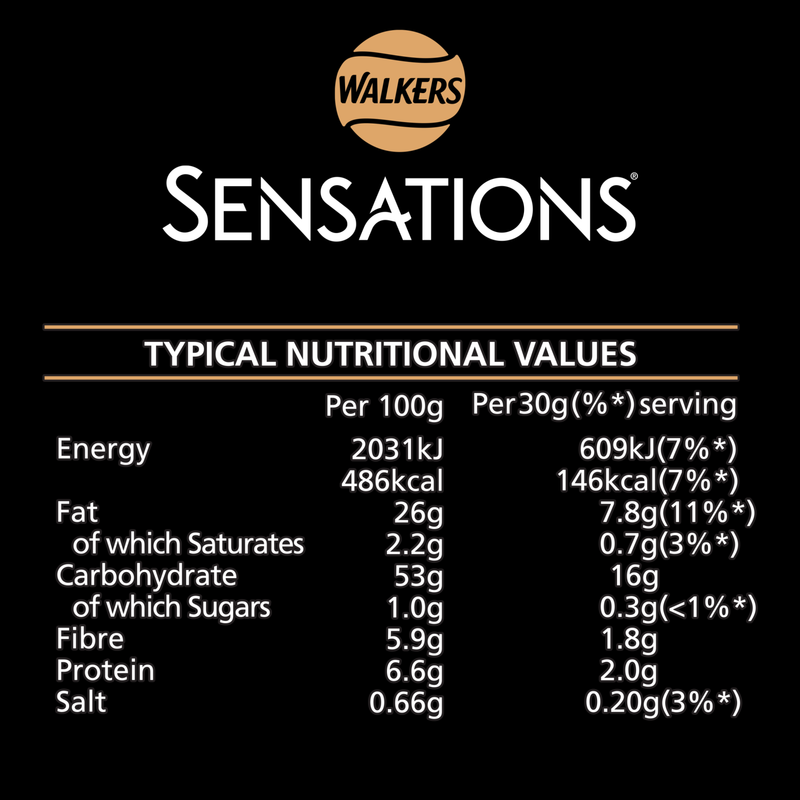 Walkers Sensations Crushed Sea Salt & Black Peppercorn, 150g