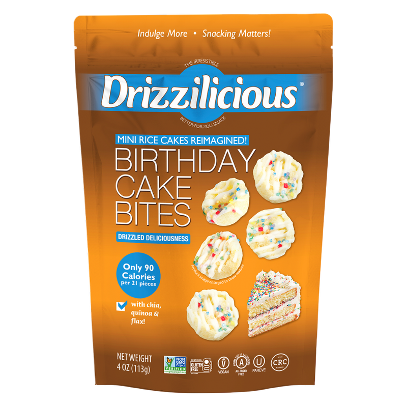 Drizzilicious Birthday Cake Drizzled Mini Rice Cake, 4oz