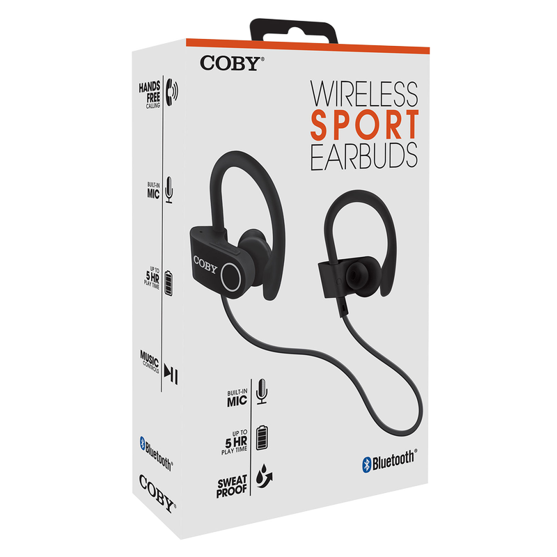 Coby Wireless Sport Earbuds Black