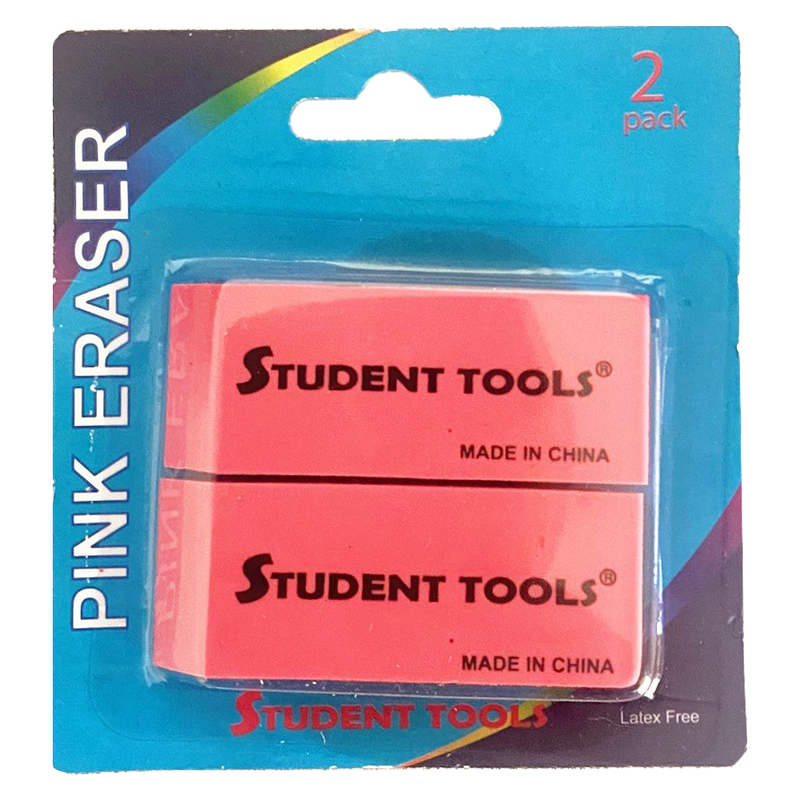 Wedge Eraser Pink 2ct