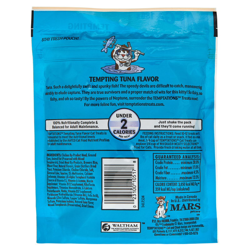 Whiskas Temptations Tempting Tuna Flavor Cat Treats Mega Bag 6.3oz