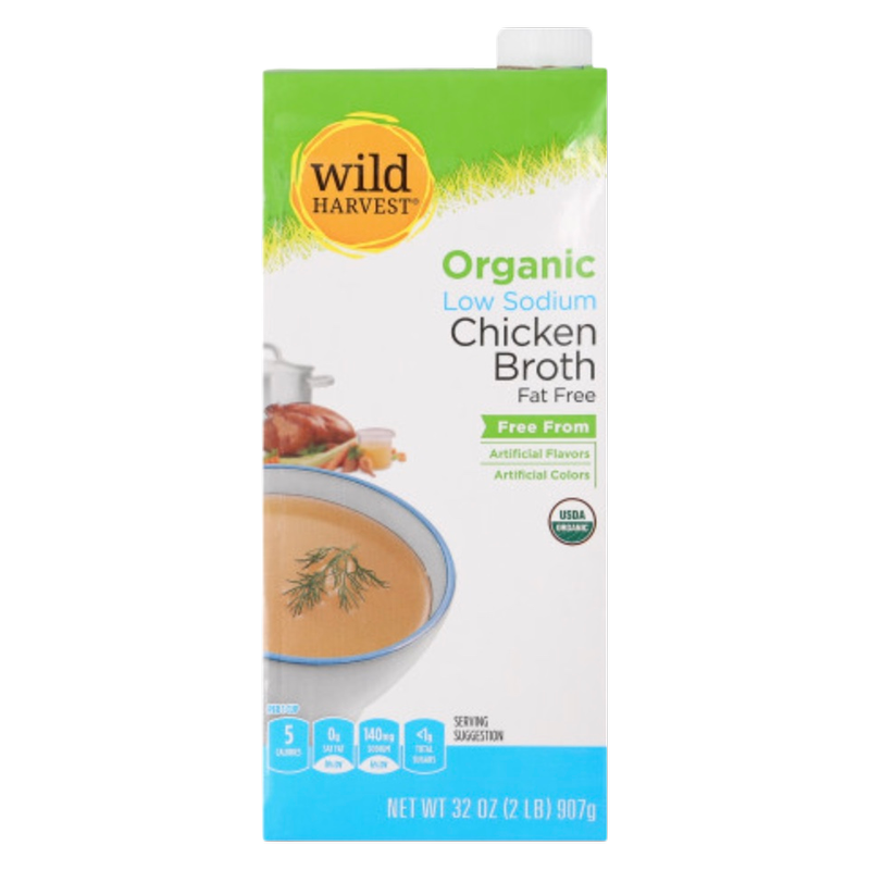 Wild Harvest Organic Lower Sodium Chicken Broth 32oz