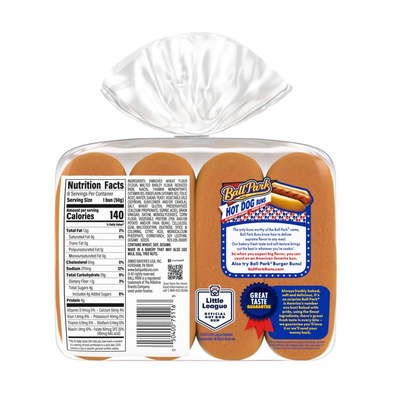 Ball Park Classic Hot Dog Buns - 8ct