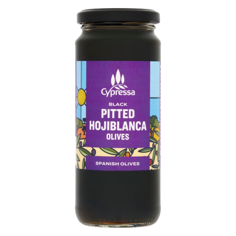 Cypressa Black Pitted Hojiblanca Olives, 340g