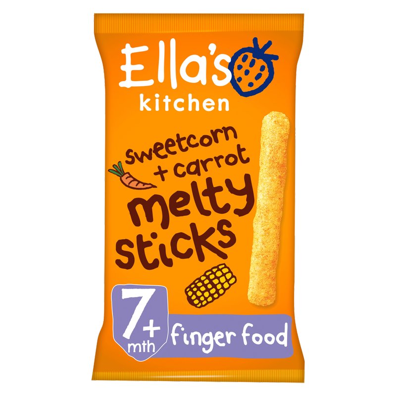 Ella's Kitchen Organic Sweetcorn & Carrot Melty Sticks, 17g