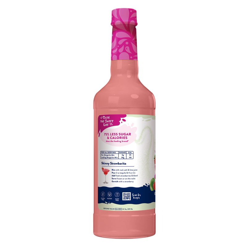 Jordan's Skinny Mixes Naturally Sweetened Strawberry Key Lime Margarita 32oz Btl