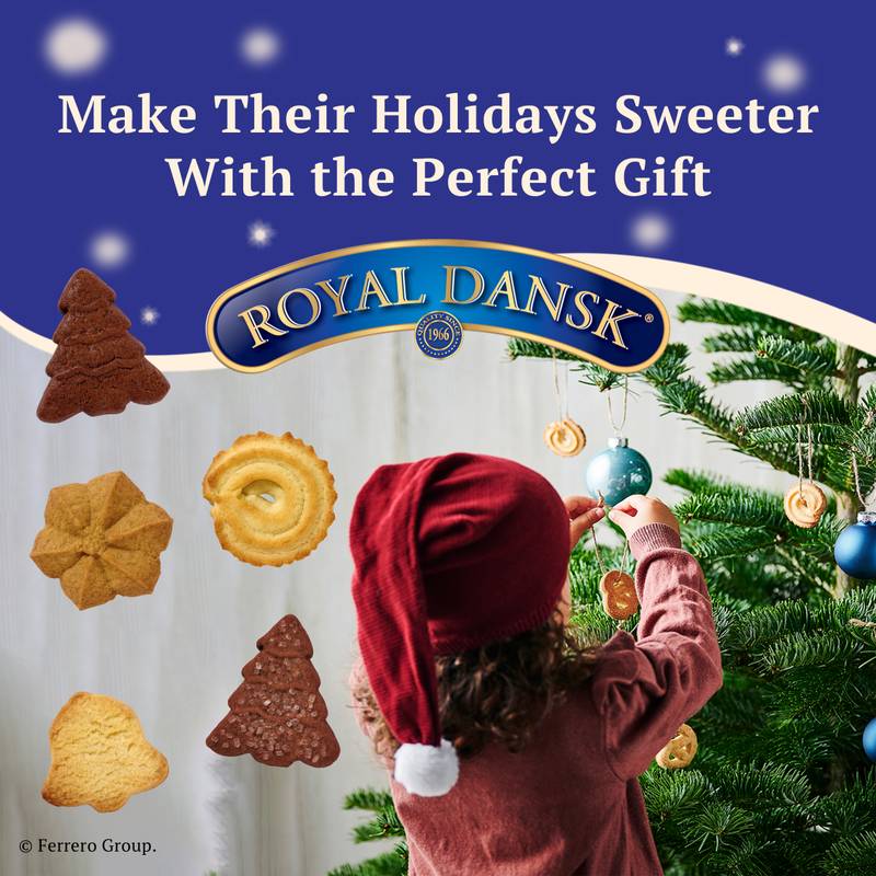 Royal Dansk Danish Butter Cookies, Winter Cookie Collection, Holiday Limited Edition Tin, 10.6 oz