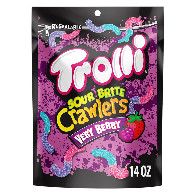 Trolli Very Berry  Sour Brite Crawlers Gummy Worms, 14 oz