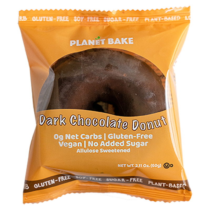 Planet Bake Dark Chocolate Donut (V, GF, Soy-Free, Keto, Kosher, No Added Sugar)