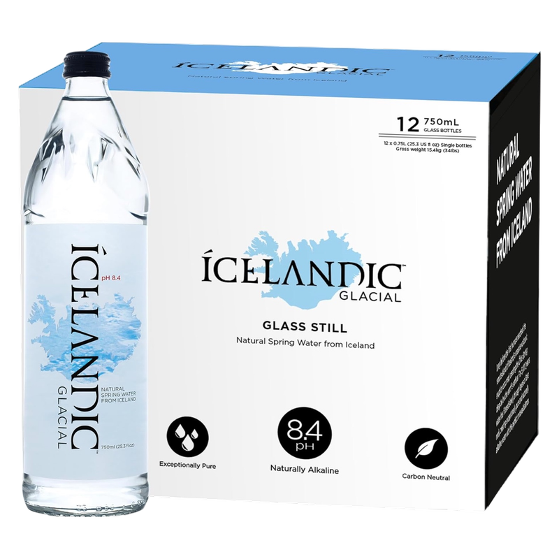 Icelandic Glacial Spring Water 12pk 750ml Glass Bottle