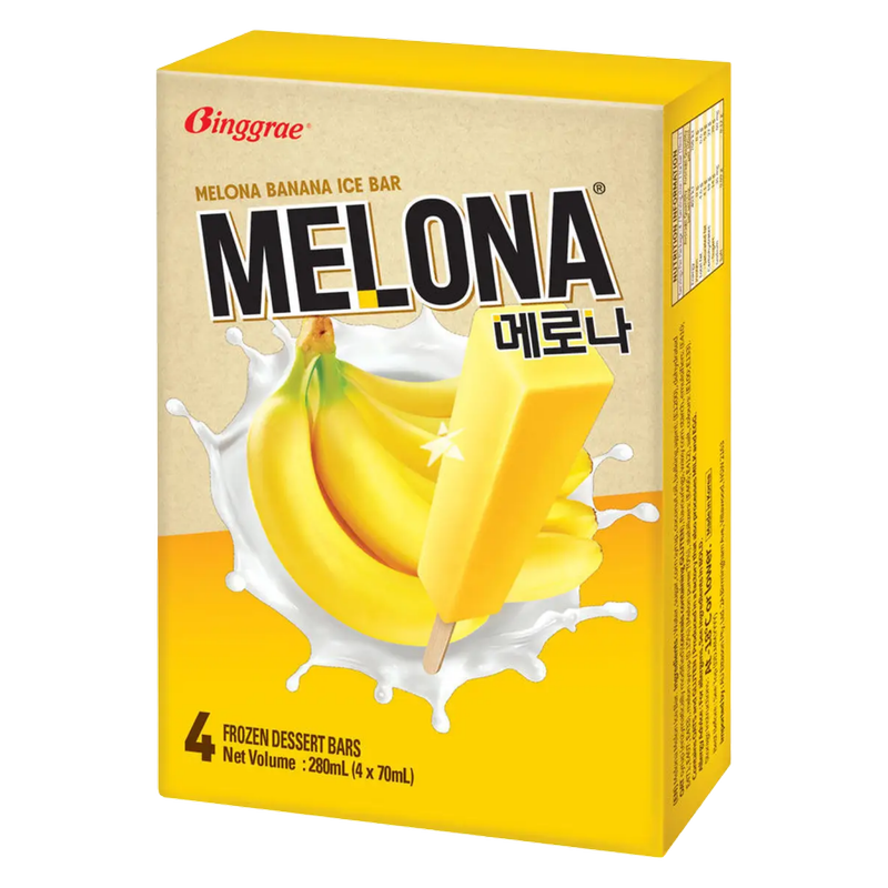 Melona Banana Flavour Ice Cream Stick, 4 x 70ml