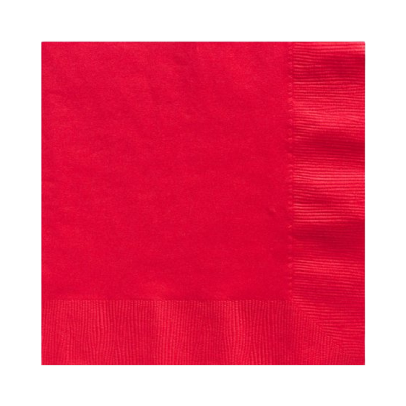 Red Paper Napkins - 33cm 2ply, 50s