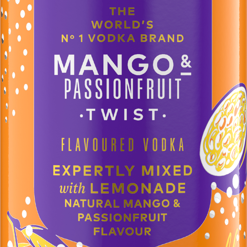 Smirnoff Mango & Passionfruit Twist and Lemonade, 250ml
