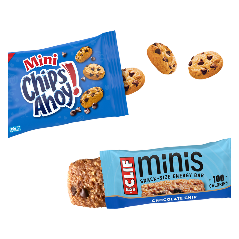 CLIF BAR Minis Chocolate Chip Energy Bars & Mini CHIPS AHOY! Cookies, Mini Snacks Variety Pack