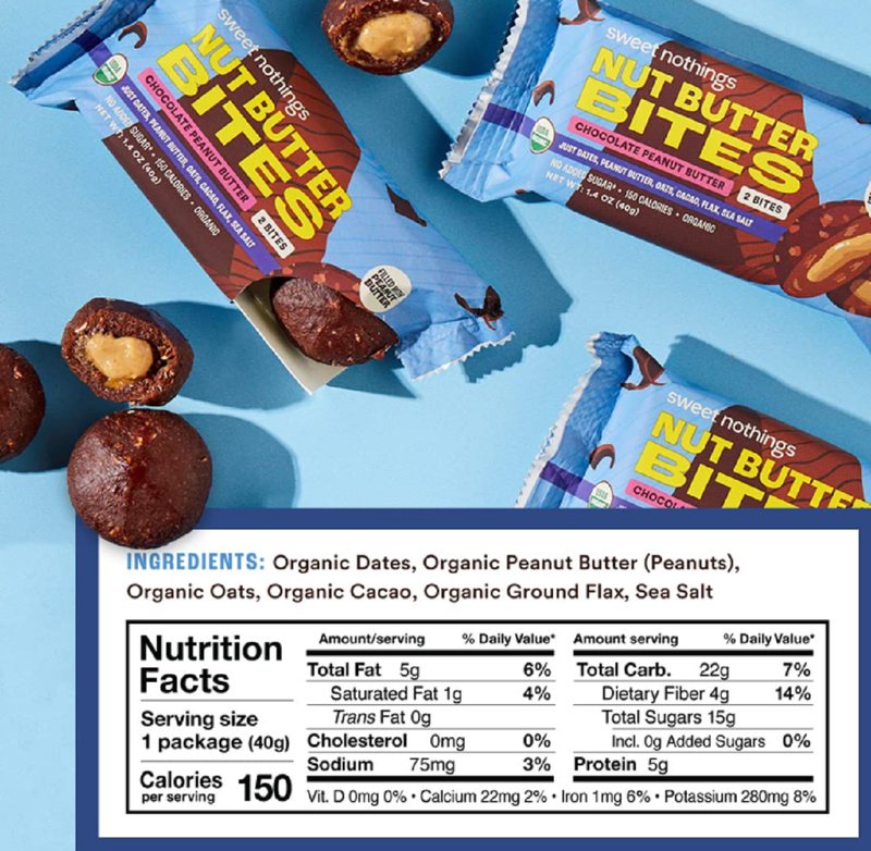 Sweet Nothings Chocolate Peanut Butter Nut Butter Bites, 1.4oz
