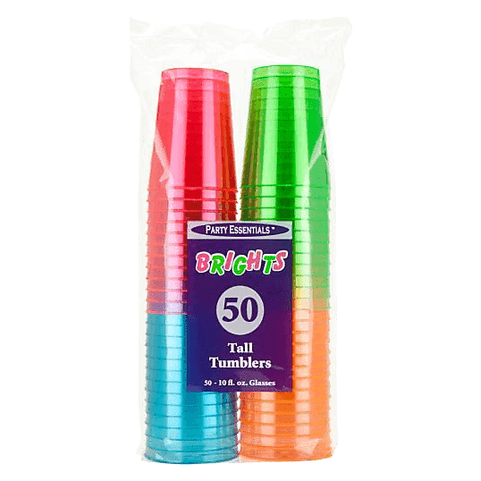 True Neon Plastic 10 oz Tumblers 50 ct
