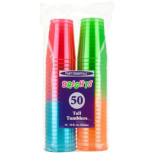 True Neon Plastic 10 oz Tumblers 50 ct