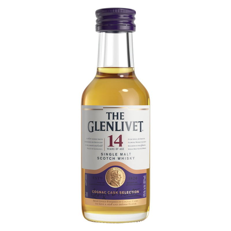 Glenlivet 14YR Cognac Cask Scotch Whisky 50ml (80 proof)