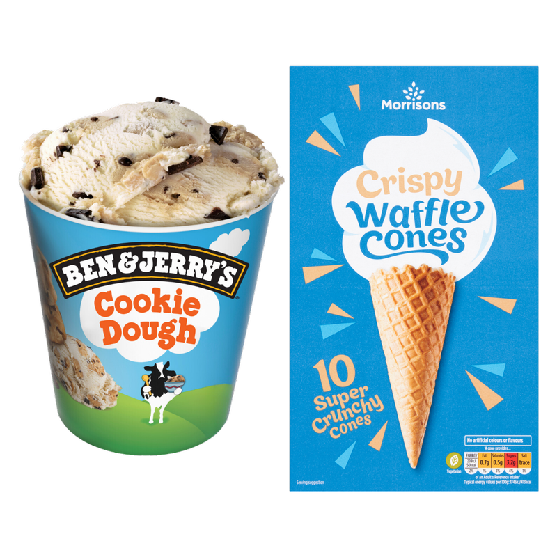 Ben & Jerry's Cookie Dough Ice Cream & Waffle Cones