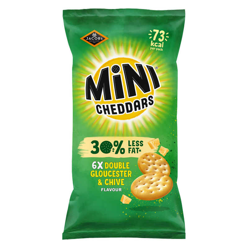 Jacobs Double Gloucester & Chive Mini Cheddars, 6 x 17g