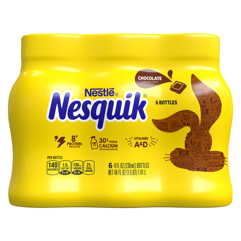 Nesquik Chocolate Lowfat Milk 8oz 6pk