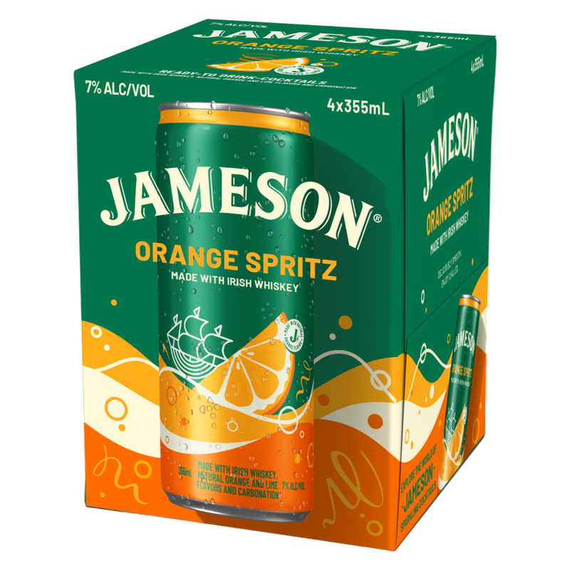 Jameson Orange Spritz Irish Whiskey Cocktail 4pk 12oz Cans 7% ABV