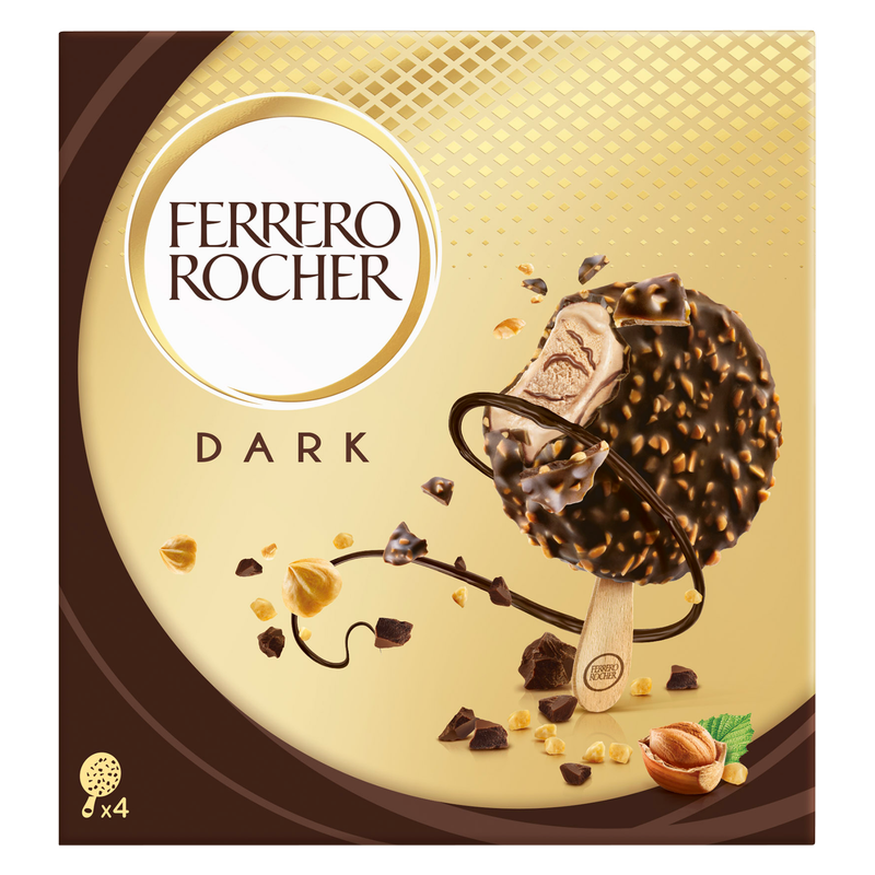 Ferrero Rocher Dark Ice Cream Sticks, 4 x 70ml