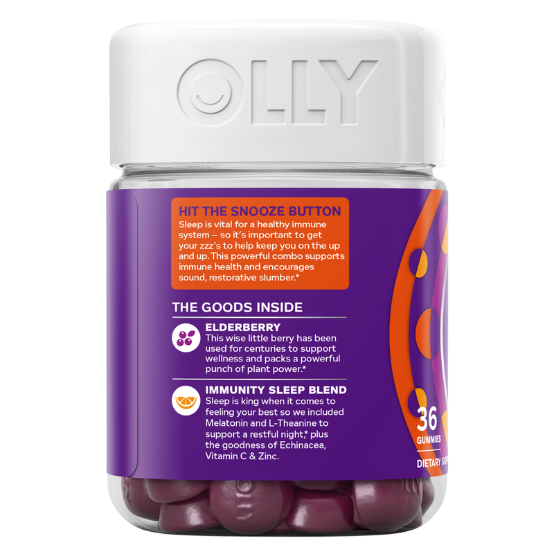 OLLY Immunity Sleep + Elderberry Gummies Midnight Berry 36ct
