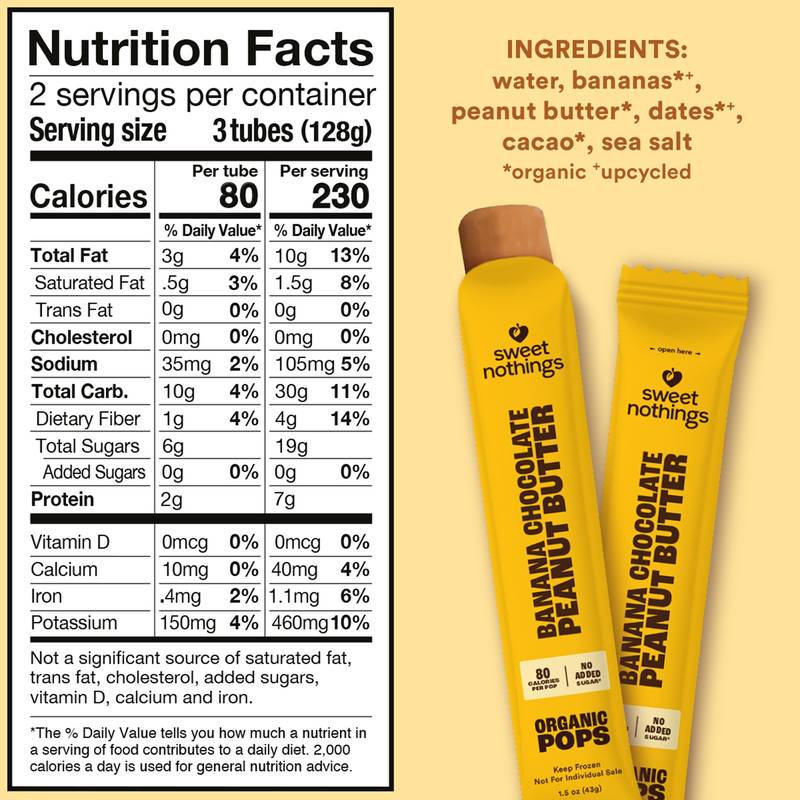 Sweet Nothings Banana Chocolate Peanut Butter Pops, 9oz.