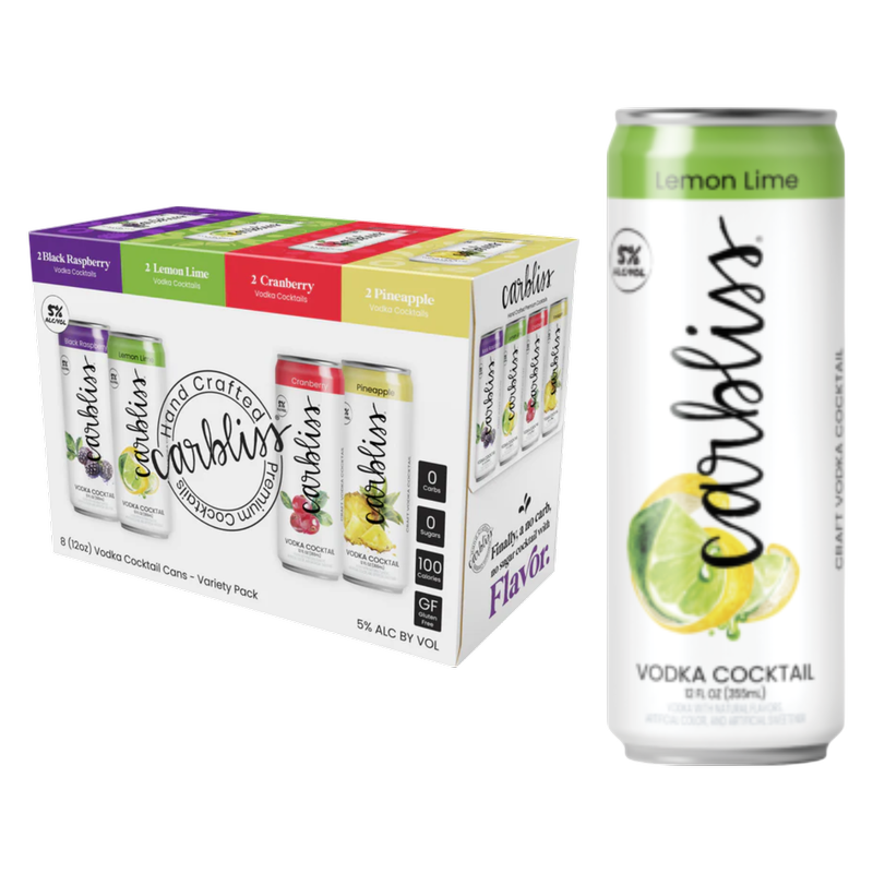 Carbliss Vodka Variety Pack 8pk 12oz Can 5% ABV