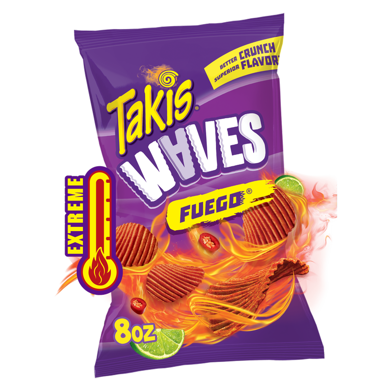 Takis Fuego Waves Spicy Wavy Potato Chips Sharing Size Bag 8oz